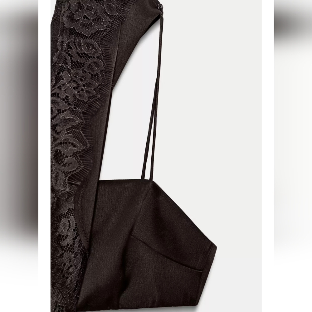 Zara ZW COLLECTION LACE CUT-OUT DRESS - Picture 9 of 10